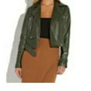 PU Belted Moto Jacket